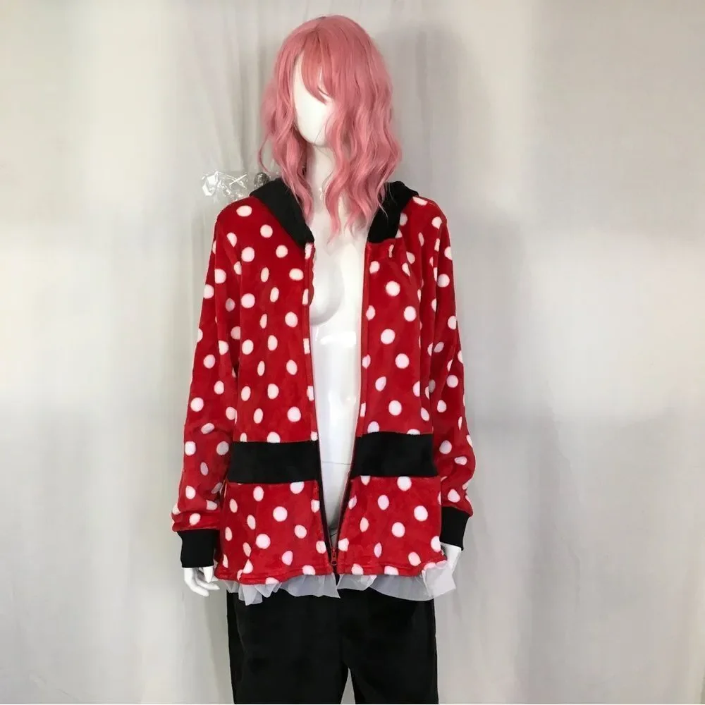 NEW Disney Minnie Mouse Fleece Hooded Onesie Sleepwear Costume 2X - Picture 8 of 13